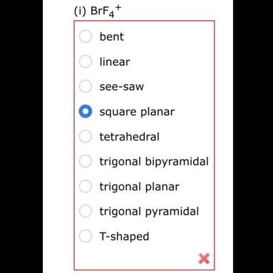 Determine the molecular shape of each of the following species.-example-1