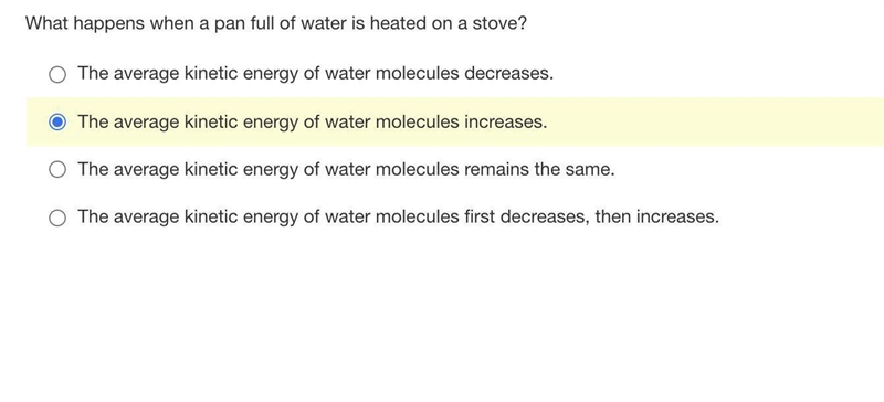 What happens when a pan full of water is heated on a stove?-example-1