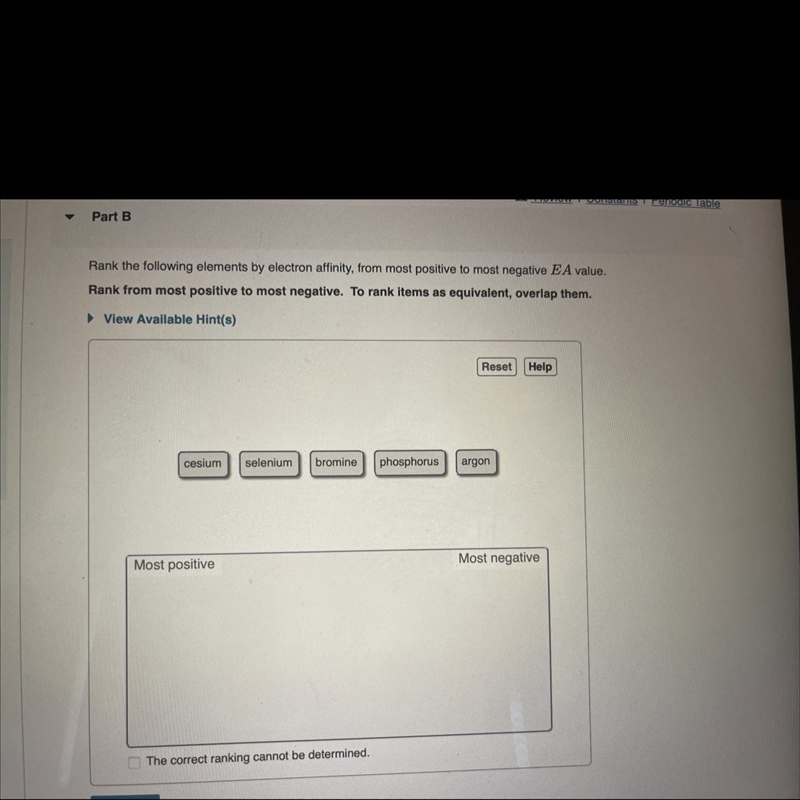 how do i solve this? The EA values are:Argon -1.0 Cesium 45.5Selenium 195.0Phosphorus-example-1