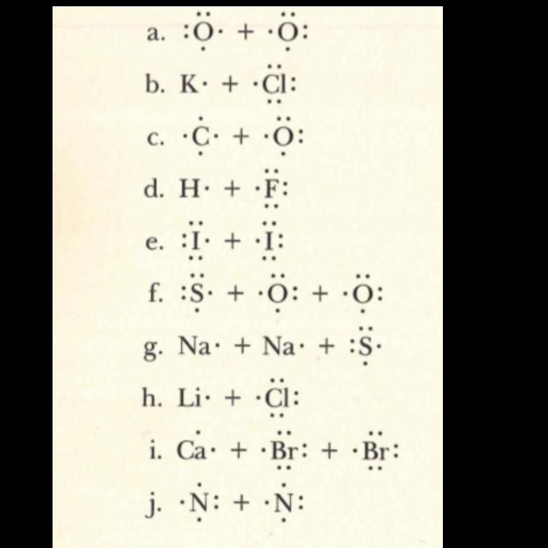 I have to write chemical formula and the electron-dot for each of the product and-example-1