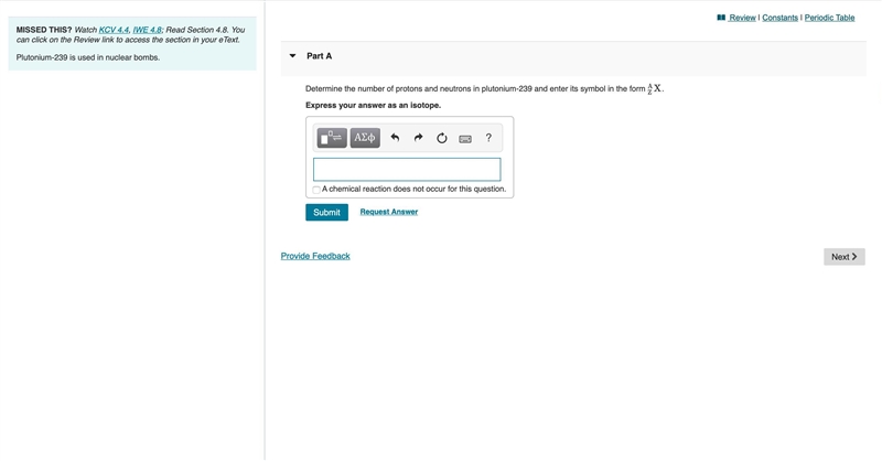 Determine the number of protons and neutrons in plutonium-239 and enter its symbol-example-1