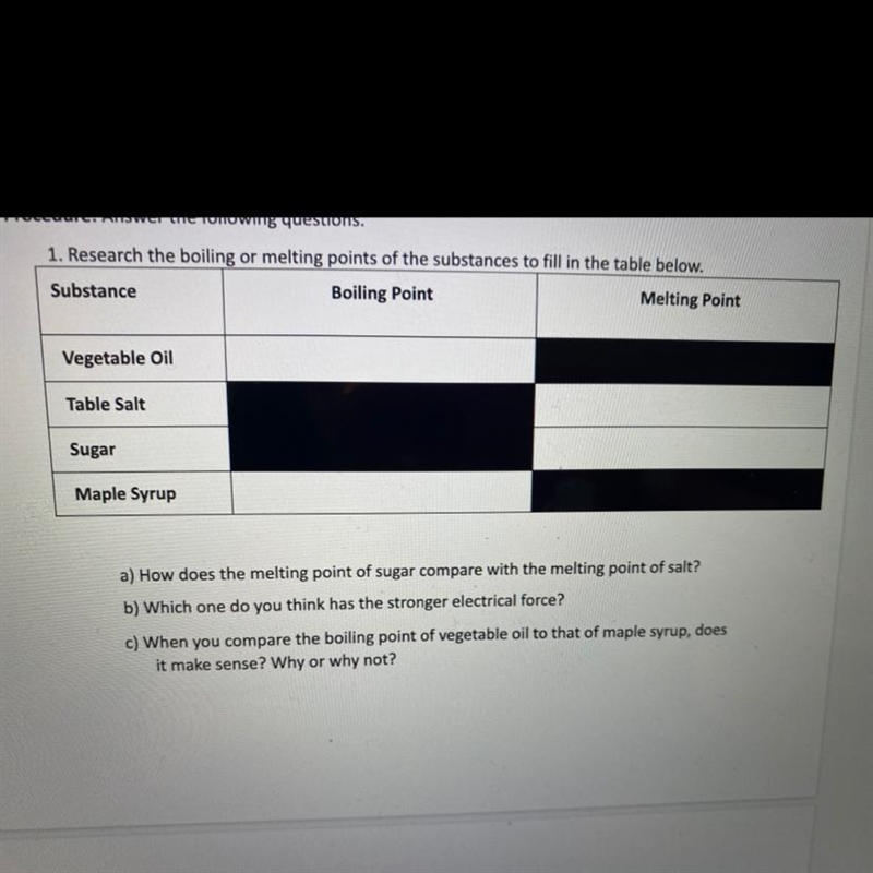 Fill out the table shown in the photo (black boxes don’t need to be filled in-example-1