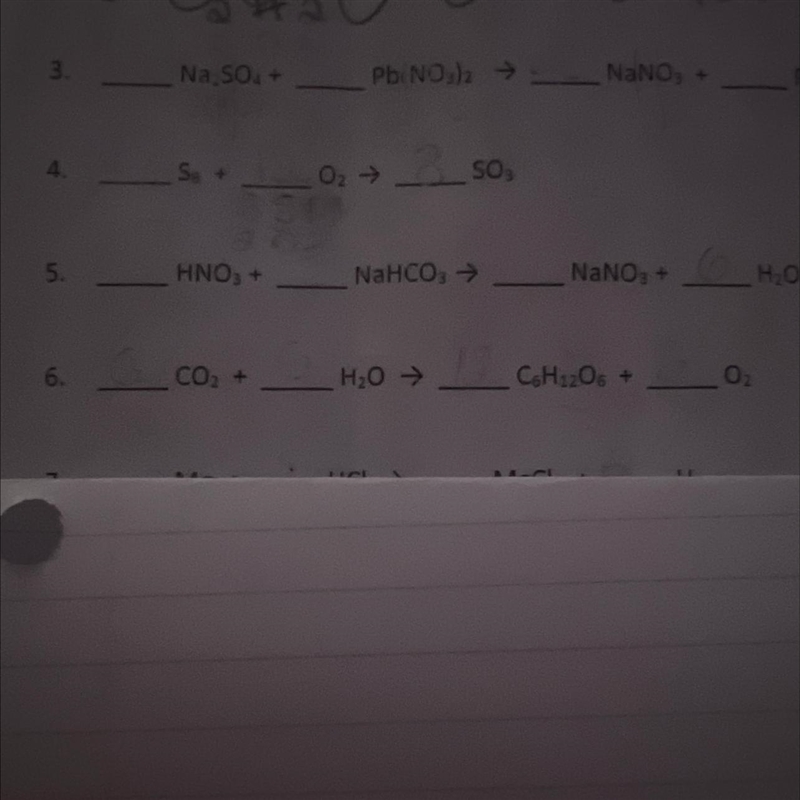 Number 6 CO2 + H₂O → C6H12O6 + O2-example-1