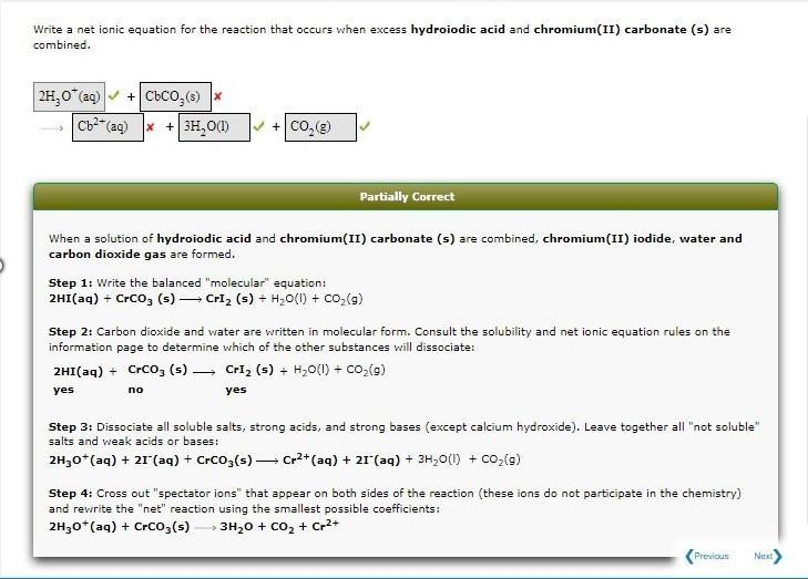 Write a net ionic equation for the reaction that occurs when excess hydroiodic acid-example-1