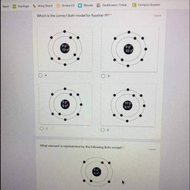 How can I use a Bohr model and accurately decide what elements represents the models-example-1