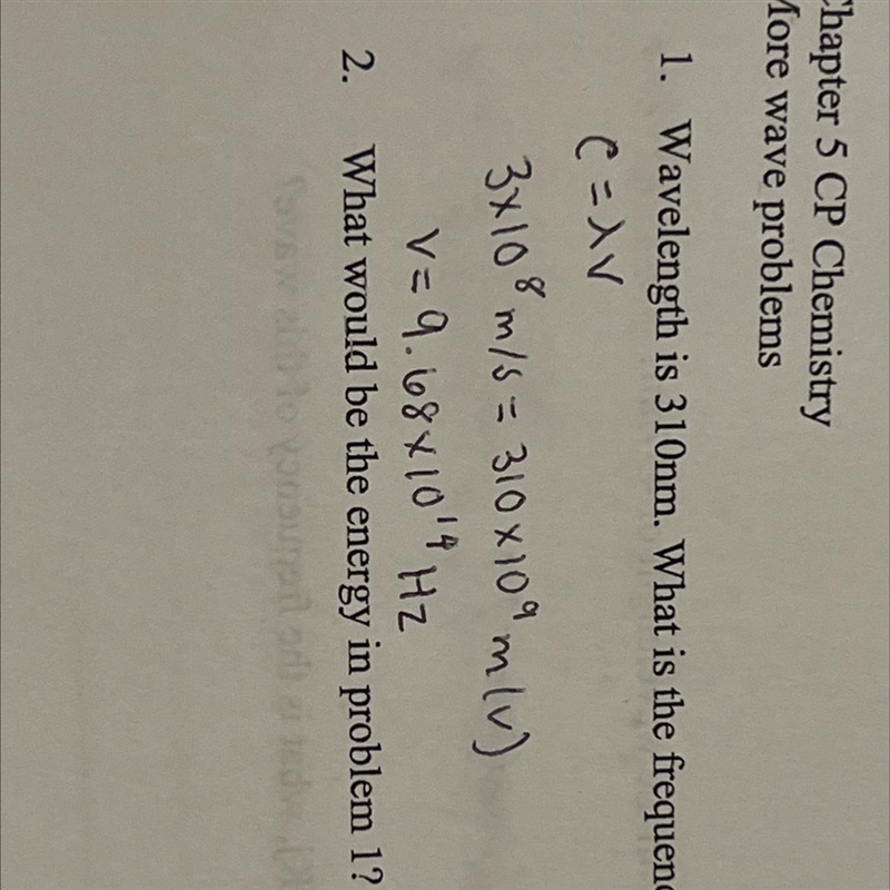 What would be the energy in problem 1?-example-1