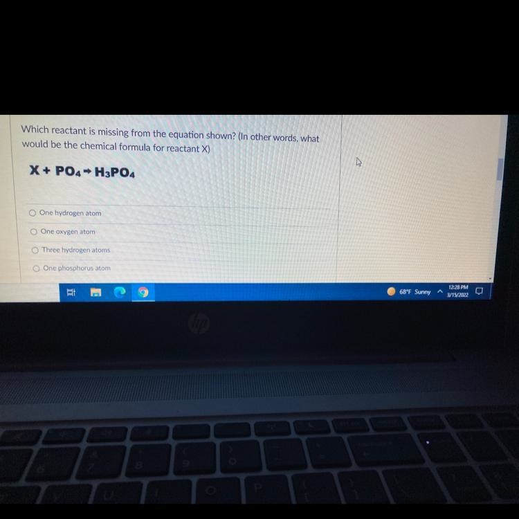 Which reactant is missing from the equation shown in other words what would be the-example-1