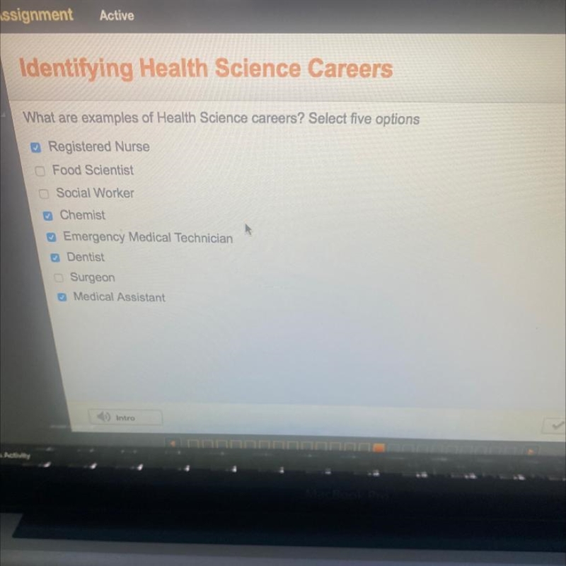 What are examples of health science careers? Select five options￼-example-1