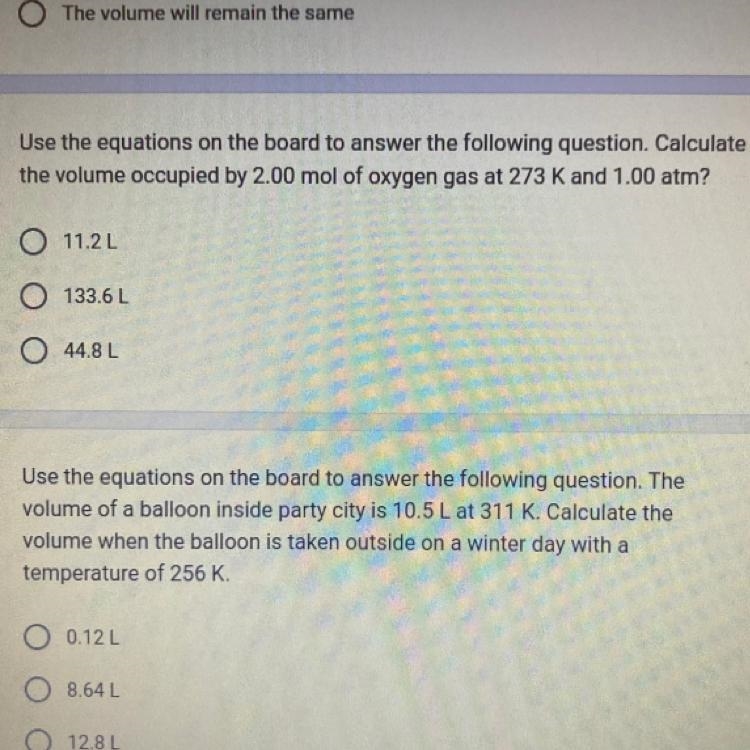 Calculate the volume occupied by 2.00 mol of oxygen gas at 273 k and 1.00 atm-example-1