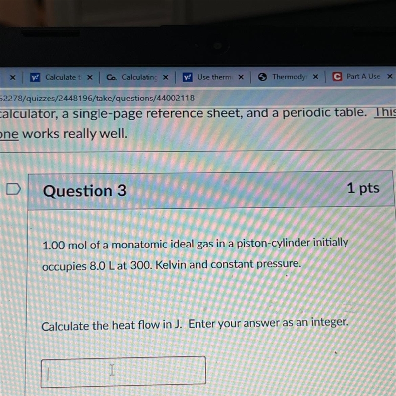 Answer the following question 1.00 mol of a monoatomic ideal gas in a piston-cylinder-example-1