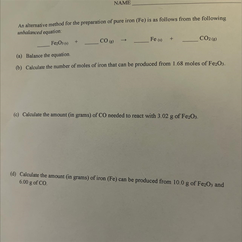 сооAn alternative method for the preparation of pure iron (Fe) is as follows from-example-1