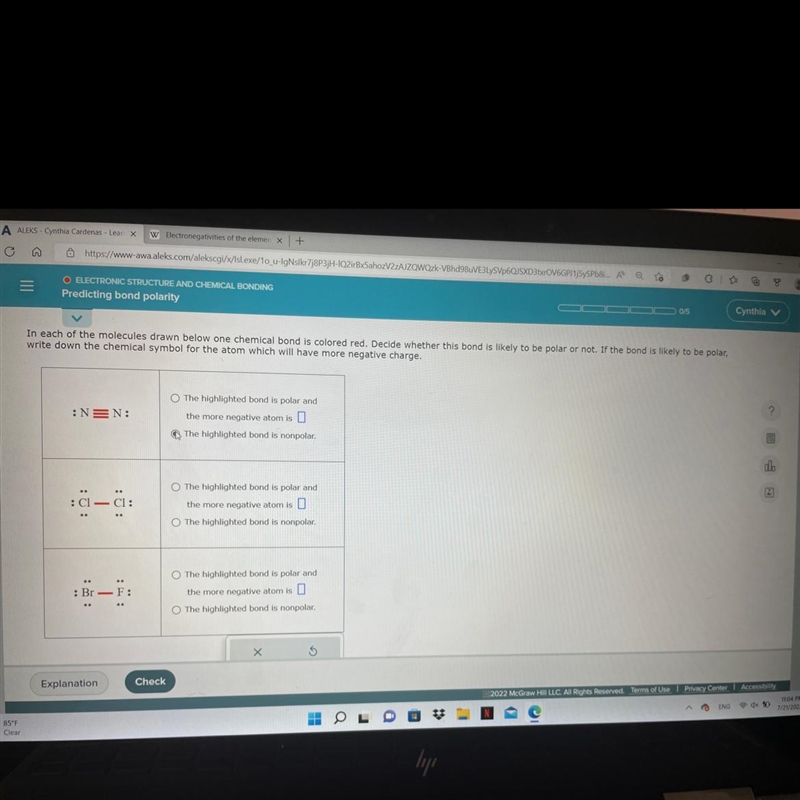 Decided whether the bond is likely to be polar or not.-example-1