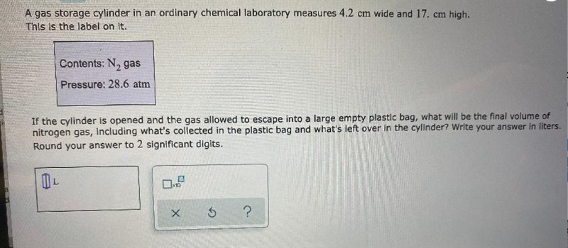 A gas storage cylinder in an ordinary chemical laboratory measures 4.2 cm wide and-example-1