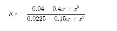 Solve for x and list step by step.Kc = 7-example-1