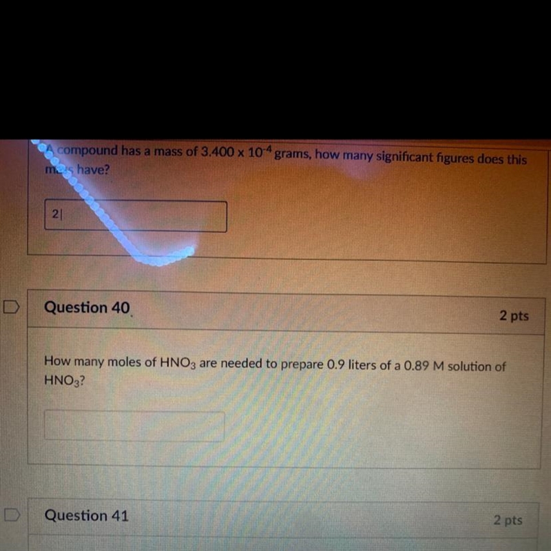 How many moles of HNO3 are needed to prepare 0.9 liters of a 0.89 M solution of HNO-example-1