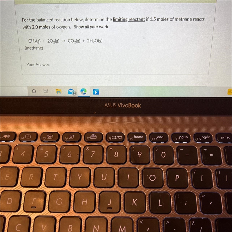 For the balanced reaction below, determine the limiting reactant if 1.5 moles of methane-example-1