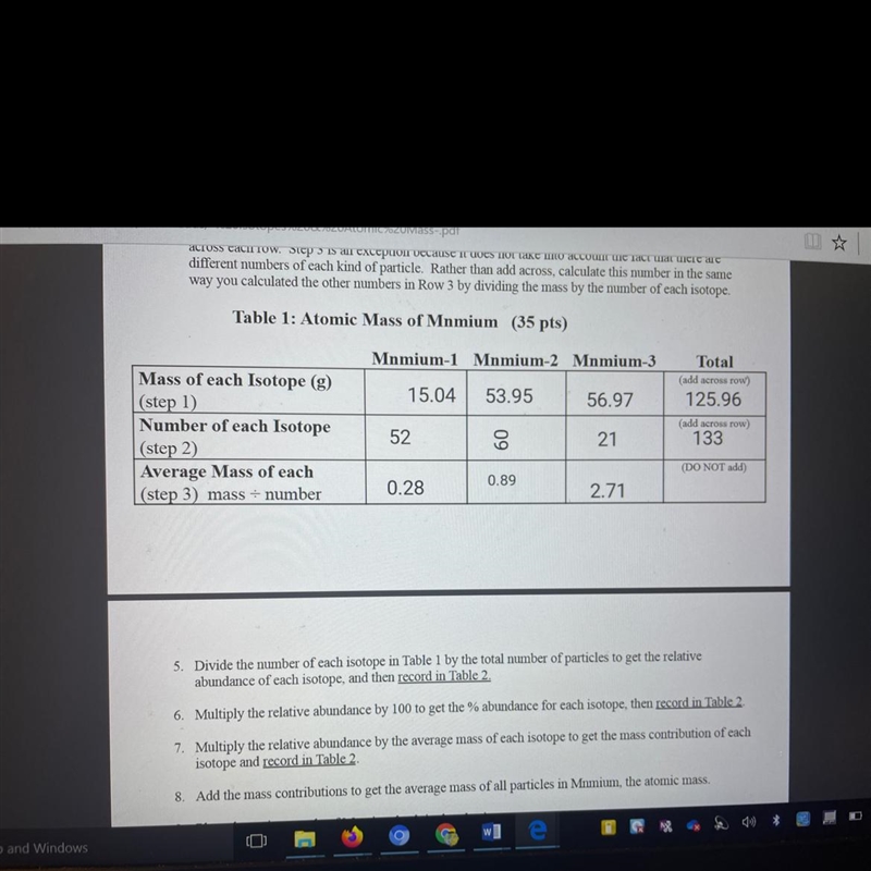 Need to figure out the total number of particles so I can do table 2.-example-1