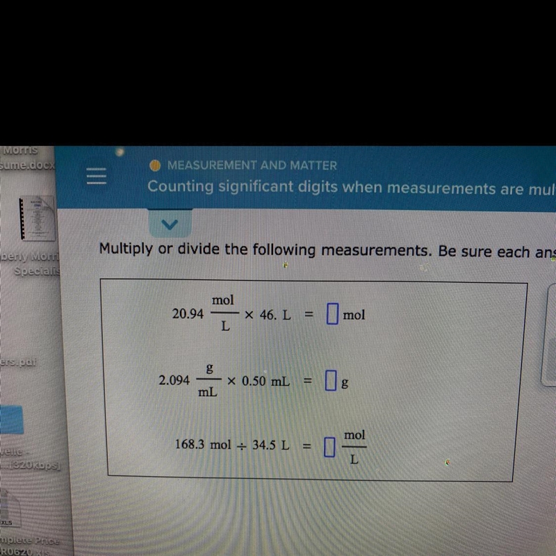 Multiply or divide the following measurements. Be sure each answer you enter contains-example-1