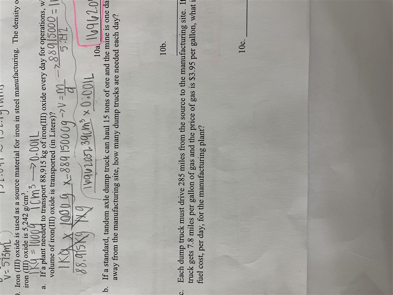 b. If a standard, tandem axle dump truck can haul 15 tons of ore and the mine is one-example-1