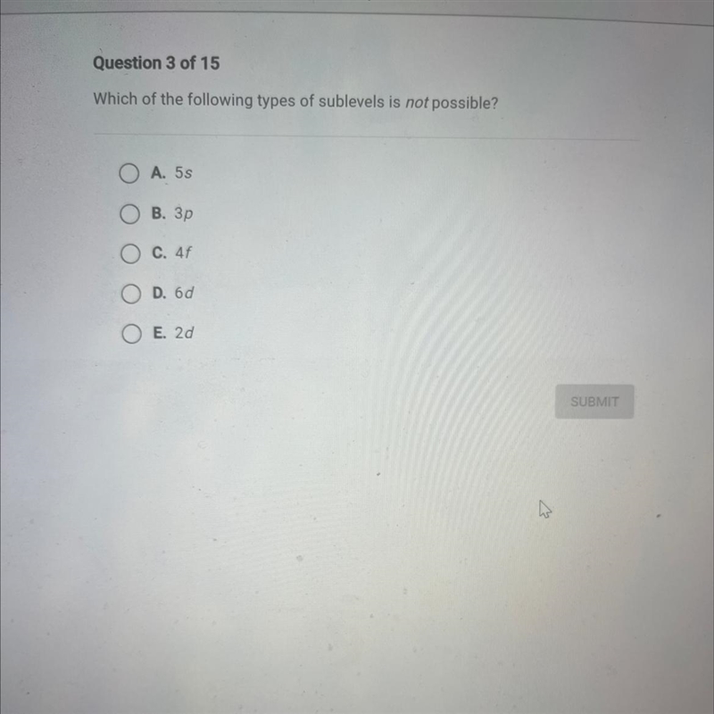 AP chem. Sublevels!!!!!!!!!!!-example-1