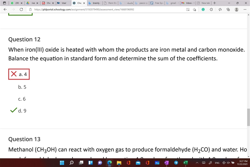 When iron(lII) oxide is heated with whom the products are iron metal and carbon monoxide-example-1