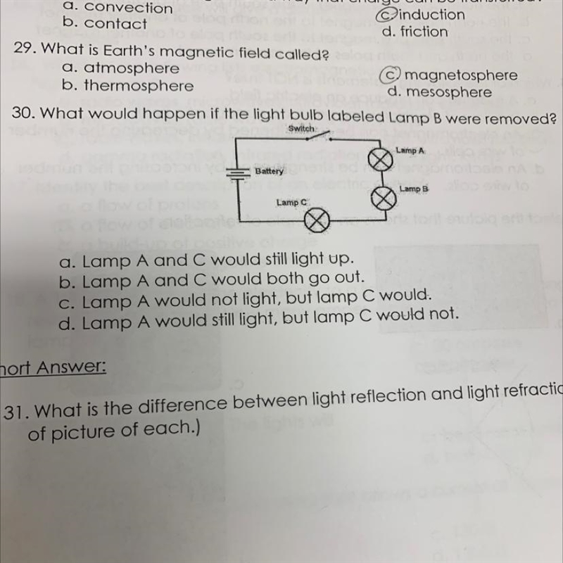 30. What would happen if the light bulb labeled Lamp B were removed? Switch Lamp A-example-1