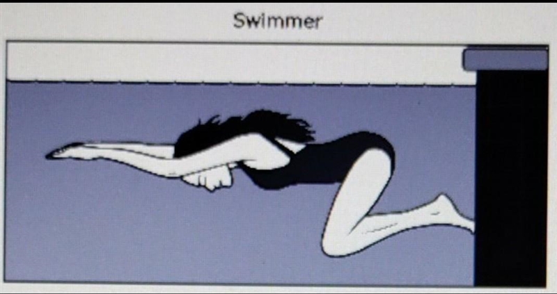 HELP ME OUT PLS!!!!! A swimmer makes a turn at a pool wall. Which answer choice best-example-1