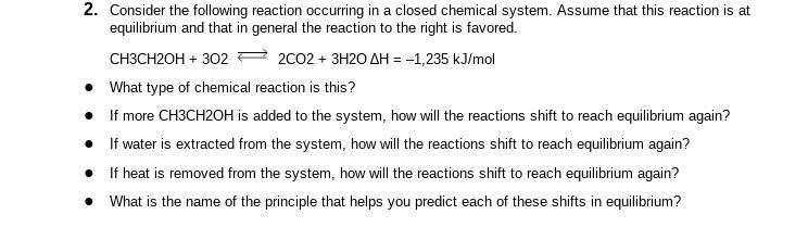 Consider the following reaction occurring in a closed chemical system. Assume that-example-1