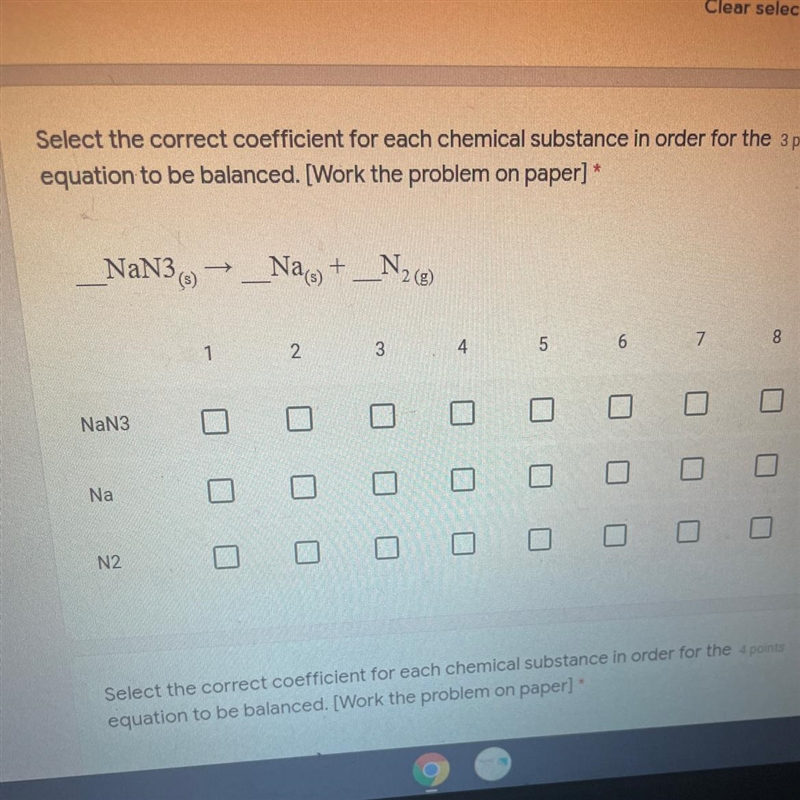 What are the correct coefficients in order for the equation to be balanced ?-example-1