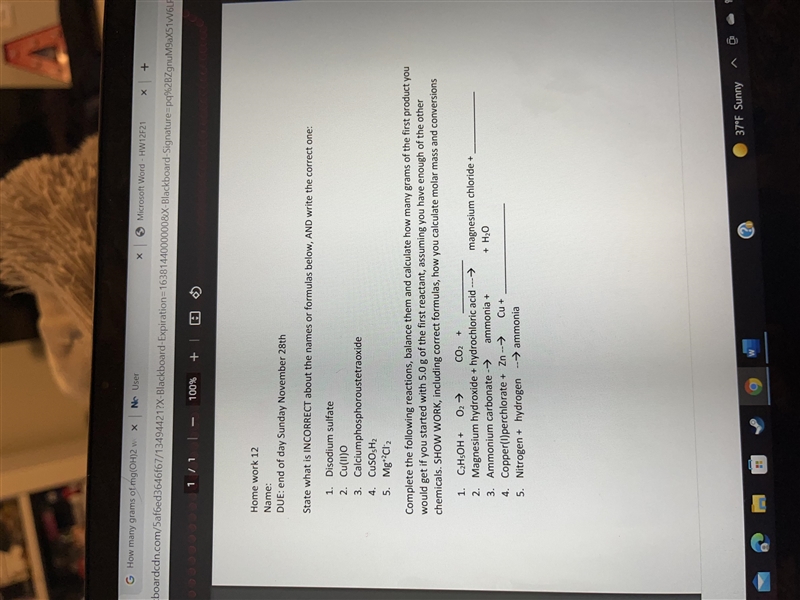 How many grams of NH3 would get if you started with 5.0 g of (NH4)2CO3-example-1