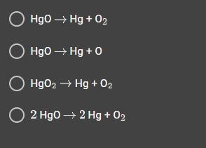 What is the balanced chemical equation for the decomposition of mercury (II) oxide-example-1