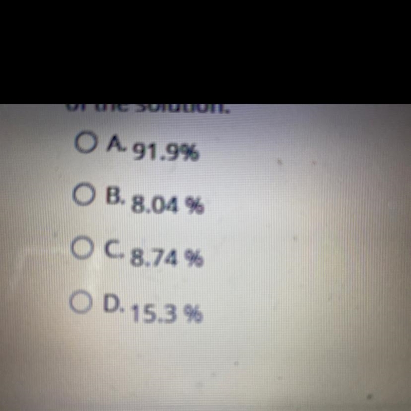 A solution contains 15.3g of KCI dissolved in 175.0 g of water. Calculate the percent-example-1