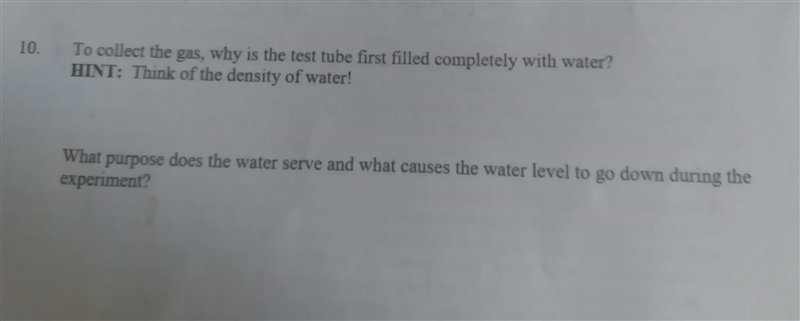 Hello I need help with this question the test tube is referring to is wooden splint-example-1