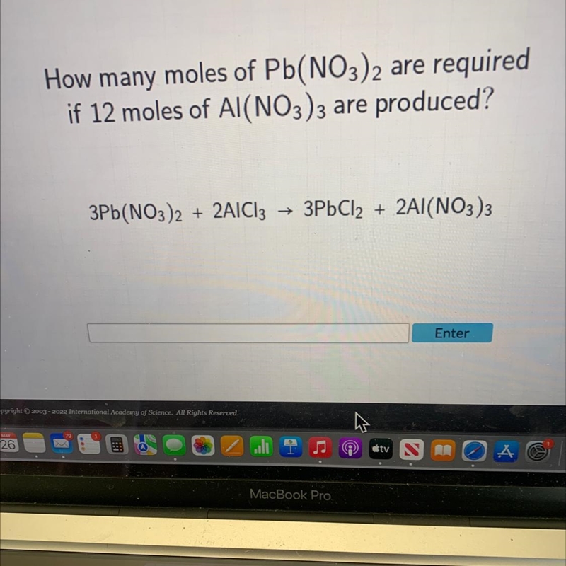 How many moles of Pb(NO3)2 are requiredif 12 moles of AI(NO3)3 are produced?3Pb(NO-example-1