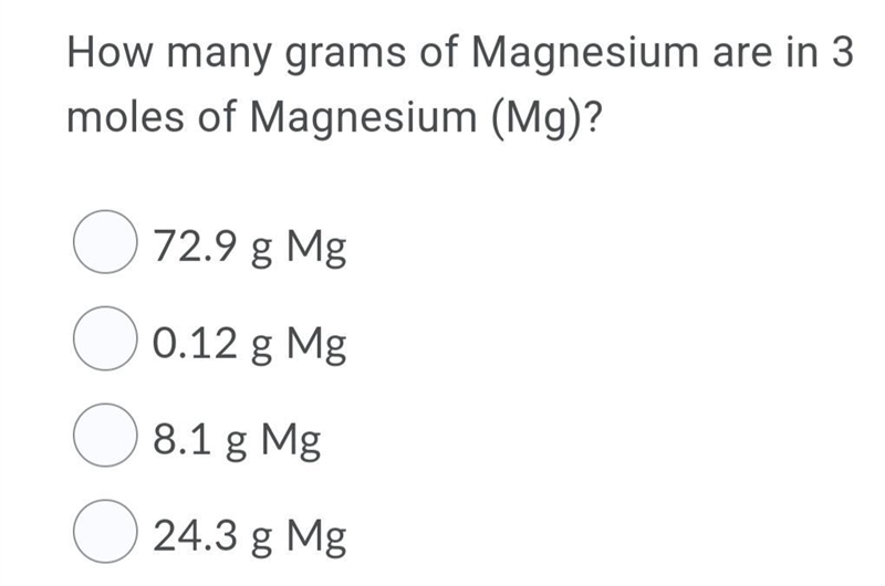 How many grams of Magnesium are in 3 moles of Magnesium (Mg)?-example-1