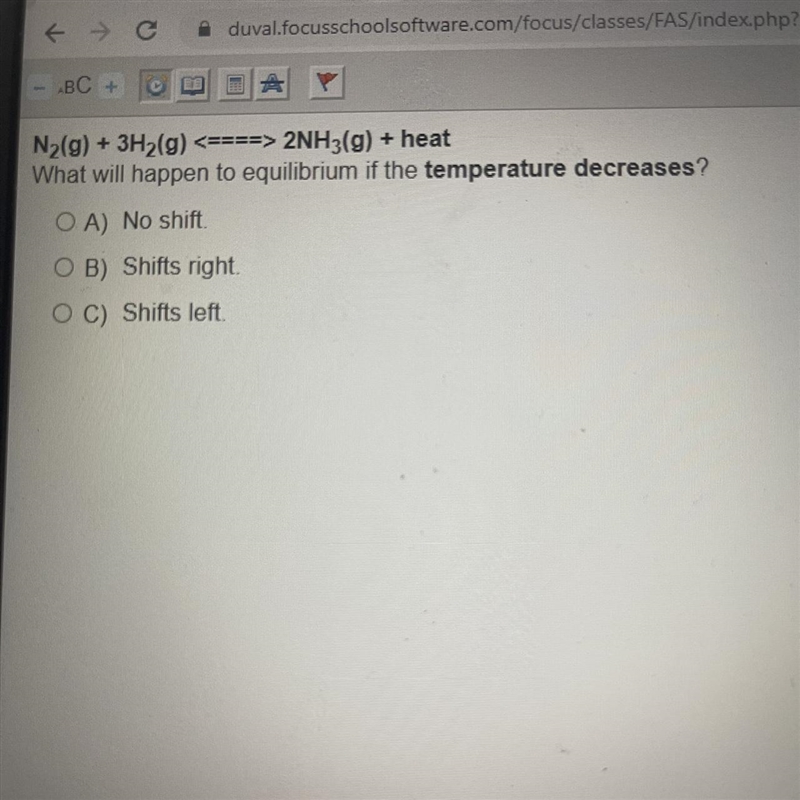 N_{2}(g) + 3H_{2} * (g) < =2NH 3 (g)+heat What will happen to equilibrium if the-example-1