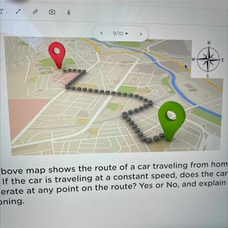 The above map shows the route of a car traveling from home to the park. If the car-example-1