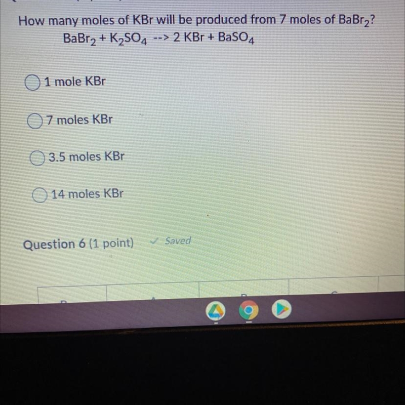 How many moles of KBr will be produced from 7 moles of BaBr2? BaBr2 + K2SO4 --&gt-example-1