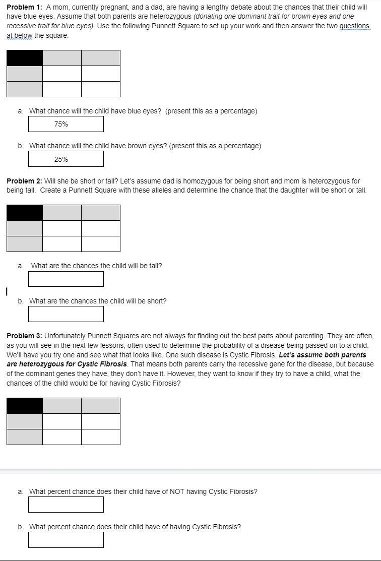 i need help on all of them please & thank you!! Unfortunately Punnett Squares-example-1