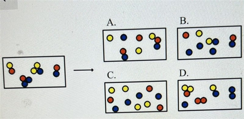 According to the Law of Conservation of Mass, which box on the right correctly demonstrates-example-1