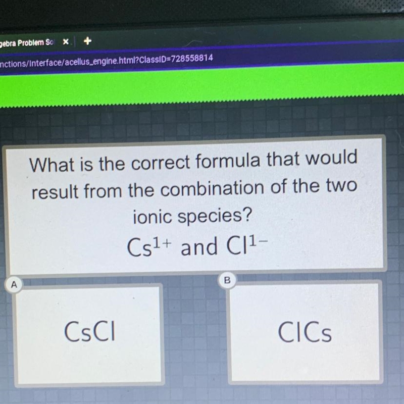 What is the correct formula that would result from the combination of the two ionic-example-1