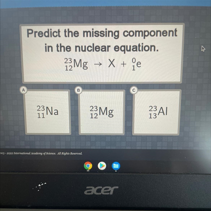 URGENT! Predict the missing component in the nuclear equation.-example-1