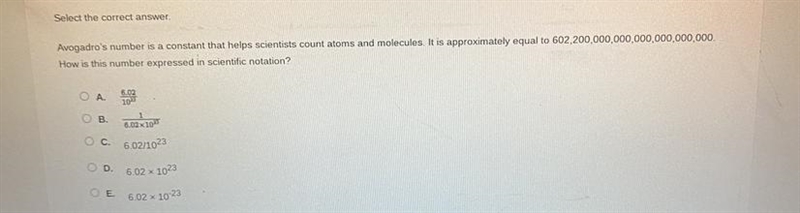 Avogardos number is a constant that helps scientists count atoms and molecules. it-example-1