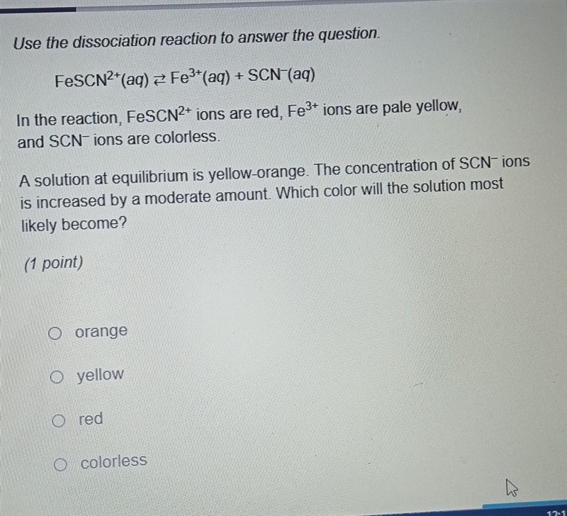 Which color will the solution most likely become?​-example-1