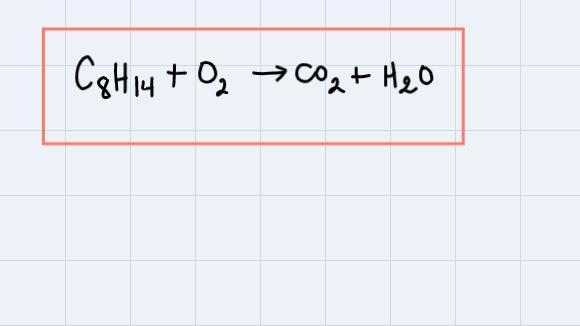 Consider the complete combustion of octyne, C8H14. What is the coefficient in front-example-1