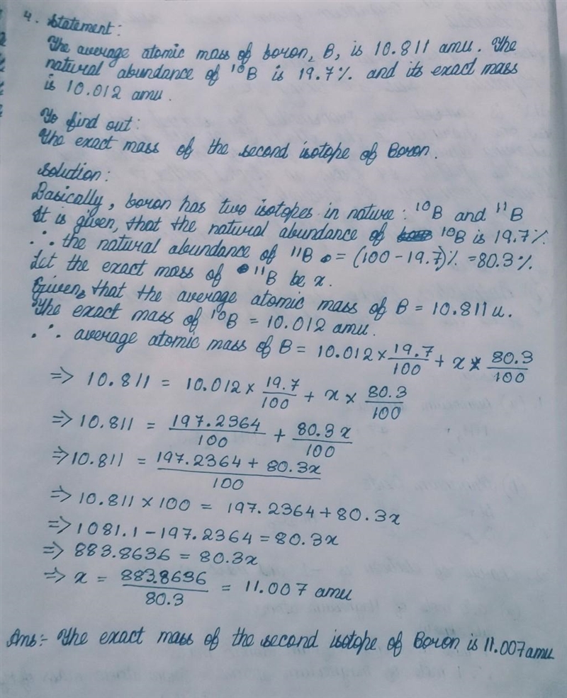 6) The average atomic mass of boron, B, is 10.811 amu. The natural abundance of 10B-example-1