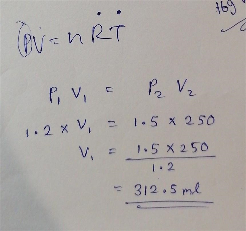 2. Fluorine gas exerts a pressure of 1.2 atm. When the pressure is changed to 1.50 atm-example-1