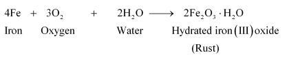 What is rusting? Write its chemical equations.​-example-1