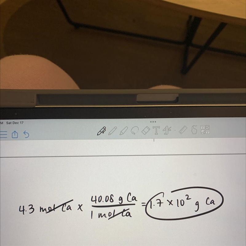 What is the mass of 4.3 moles of Calcium?Pls describe how you get to the answer as-example-1