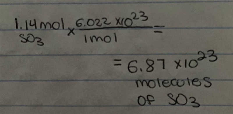 How many molecules are in 1.14 moles of SO3? =-example-1